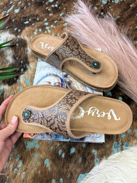 The Day Is Today Dark Tan Sandals