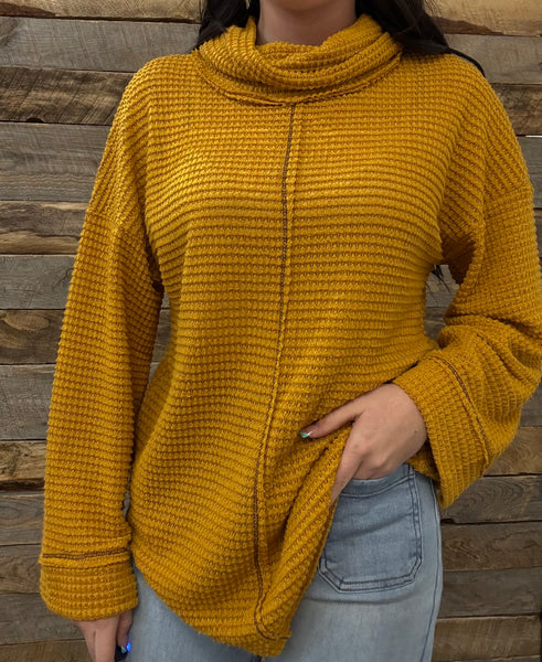 The Remember To Be Mustard Sweater Top