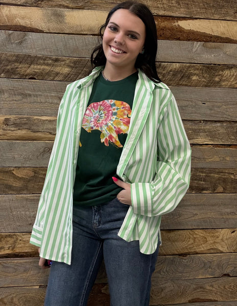 The One Shot Green Striped Top