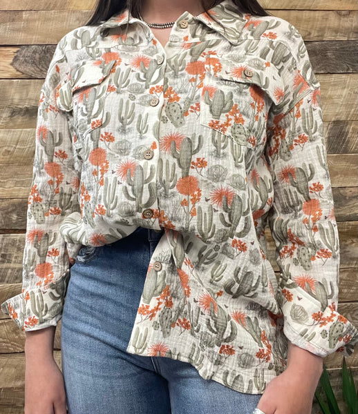 The Cactus Gauze Top Cardigan Jacket