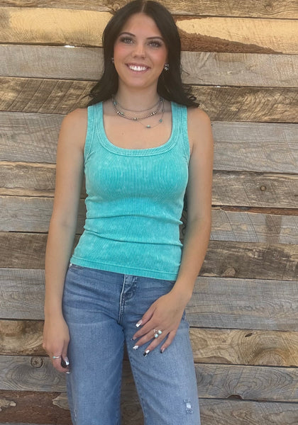The Talk To Me Turquoise Tank Top