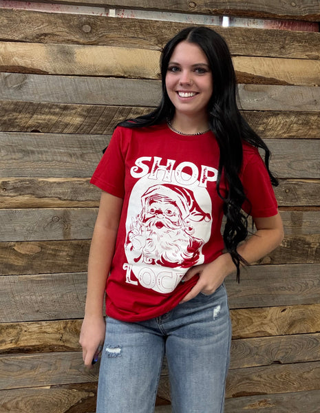 The Shop Local Santa Red Tee