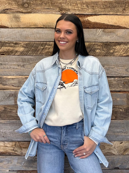 The Take A Stand Relaxed Fit Denim Top Jacket