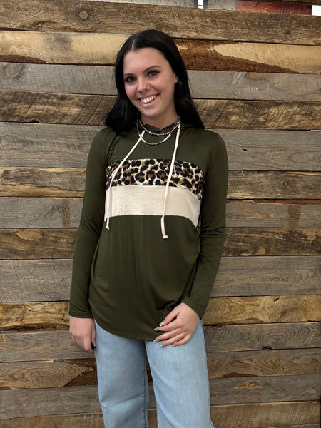 The Start This Way Leopard Block Top Sweatshirt