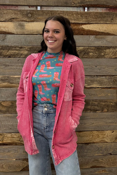 The Boots and Yeehaw Mesh Top