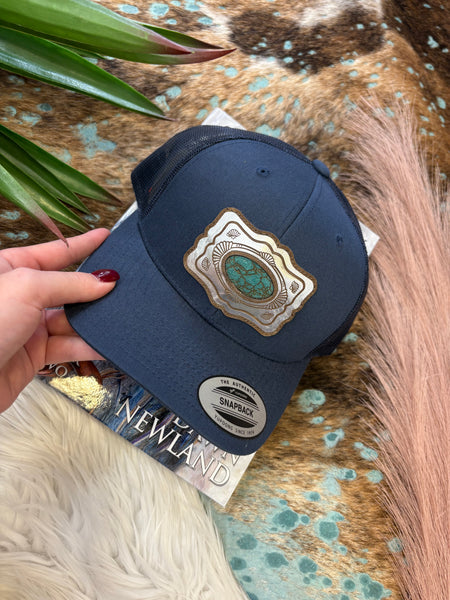 The Turquoise Concho Navy Cap