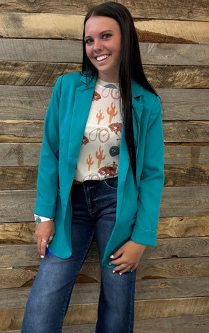 The Just Right Light Teal Blazer