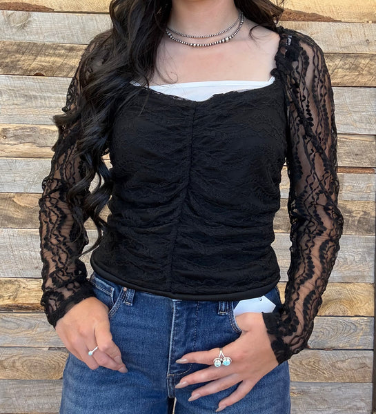 The Lace Days Black Bodysuit