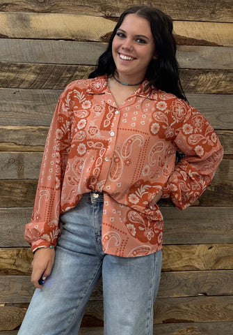 The Bandana Blush Top Cardigan