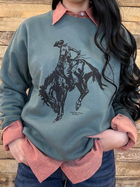 The Come Here Bronc Deep Basil Sweatshirt