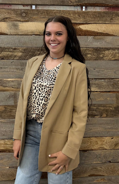 The Look Forward Taupe Blazer