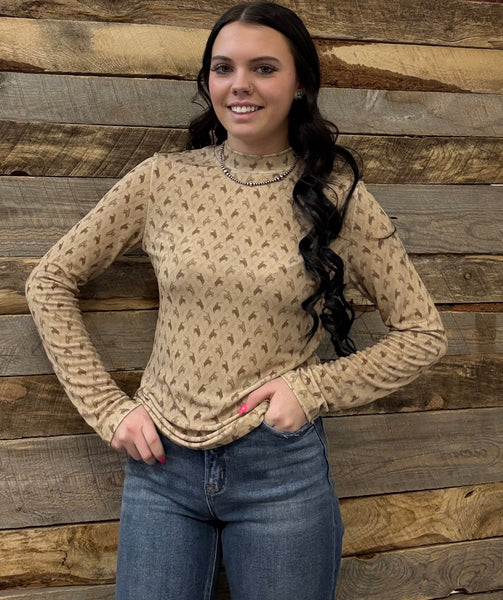 The All Over Western Long Sleeve Top
