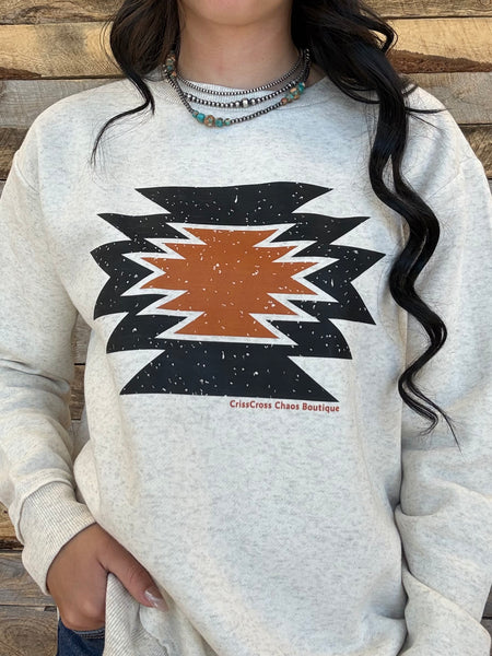 The Aztec Sweatshirt Perfect Cut Oatmeal Sweatshirt