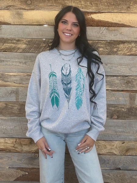 The Unique Feathers Grey Sweatshirt