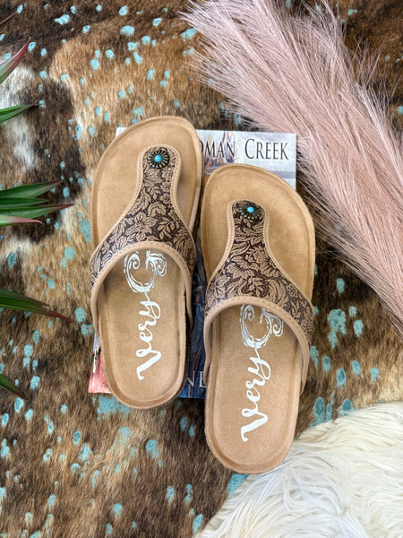 The Day Is Today Dark Tan Sandals