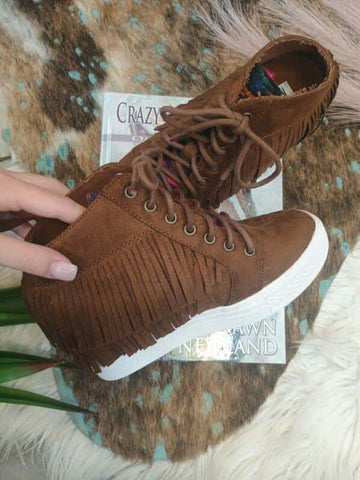 The All Day Wedge Serape Brown Sneaker