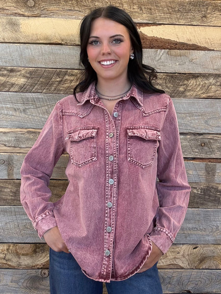 The Western Burgundy Tencel Top