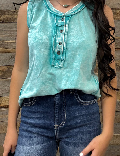 The Best Start Teal Tank Top