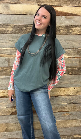 The Take It Basic Ash Jade Top