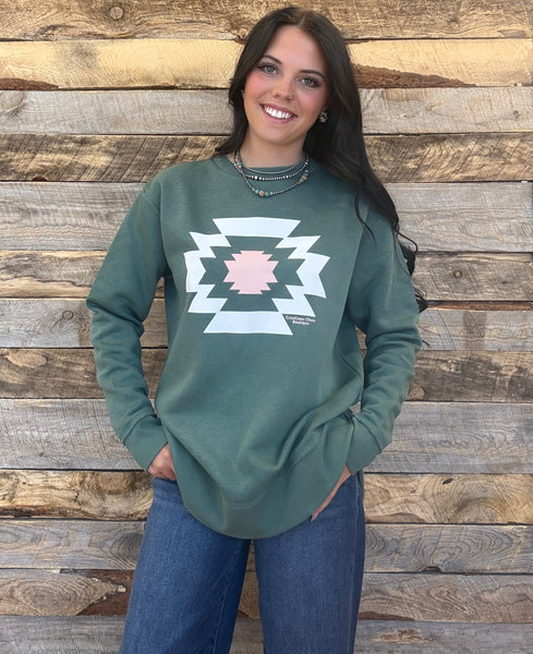 The Aztec Sweatshirt Perfect Cut Basil Sweatshirt