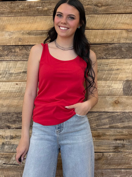 The Take It Basic Red Tank Top