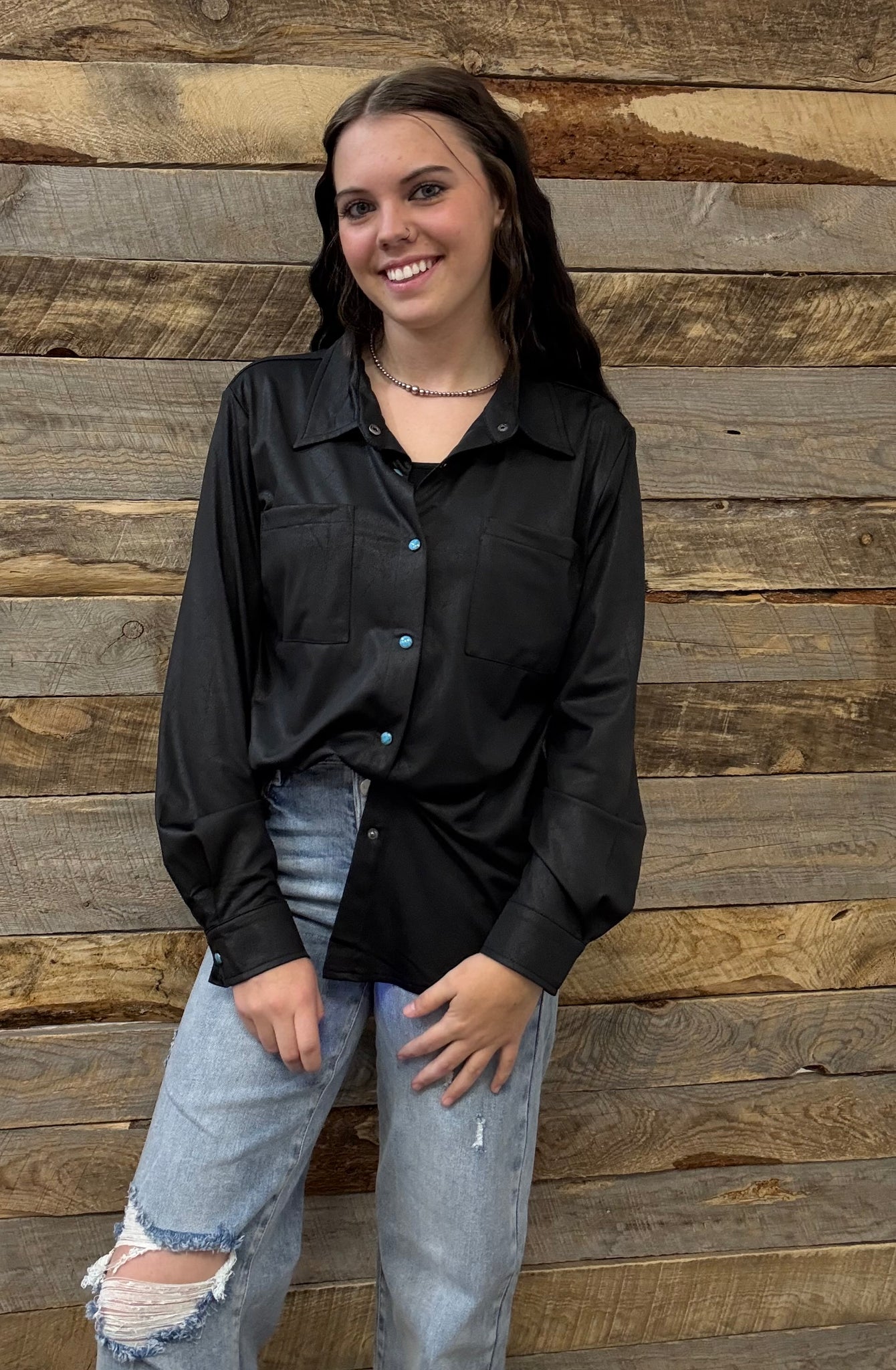 The Button Down Black Top Cardigan