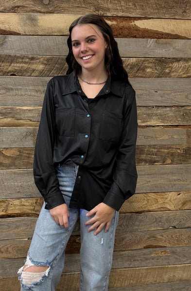 The Button Down Black Top Cardigan