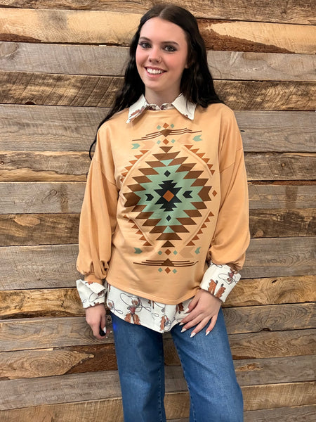 The Aztec Light Mocha Sweatshirt