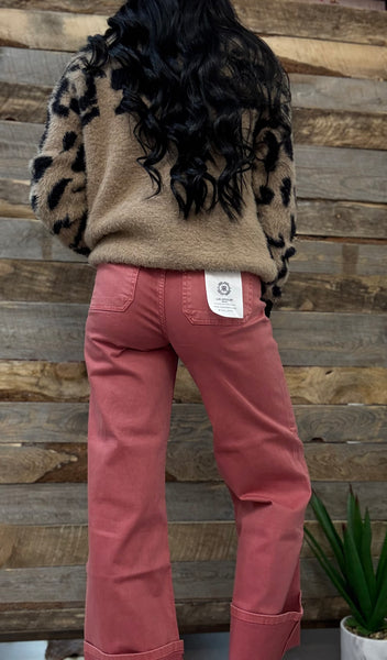 The Devin High Rise Wide Leg Brick Jeans