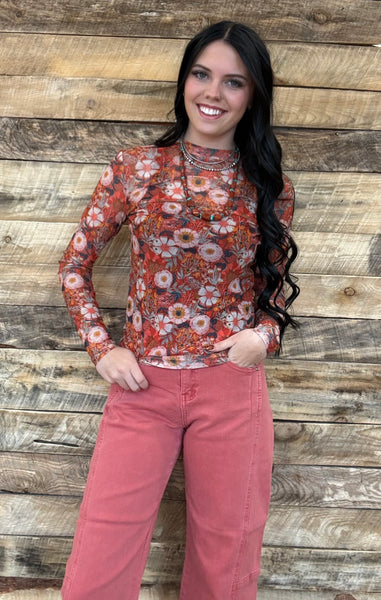 The Rusty Poppy Mesh Top