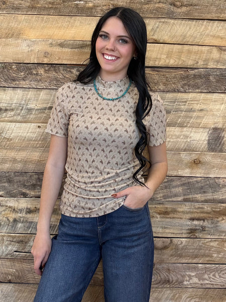 The All Over Western Short Sleeve Top