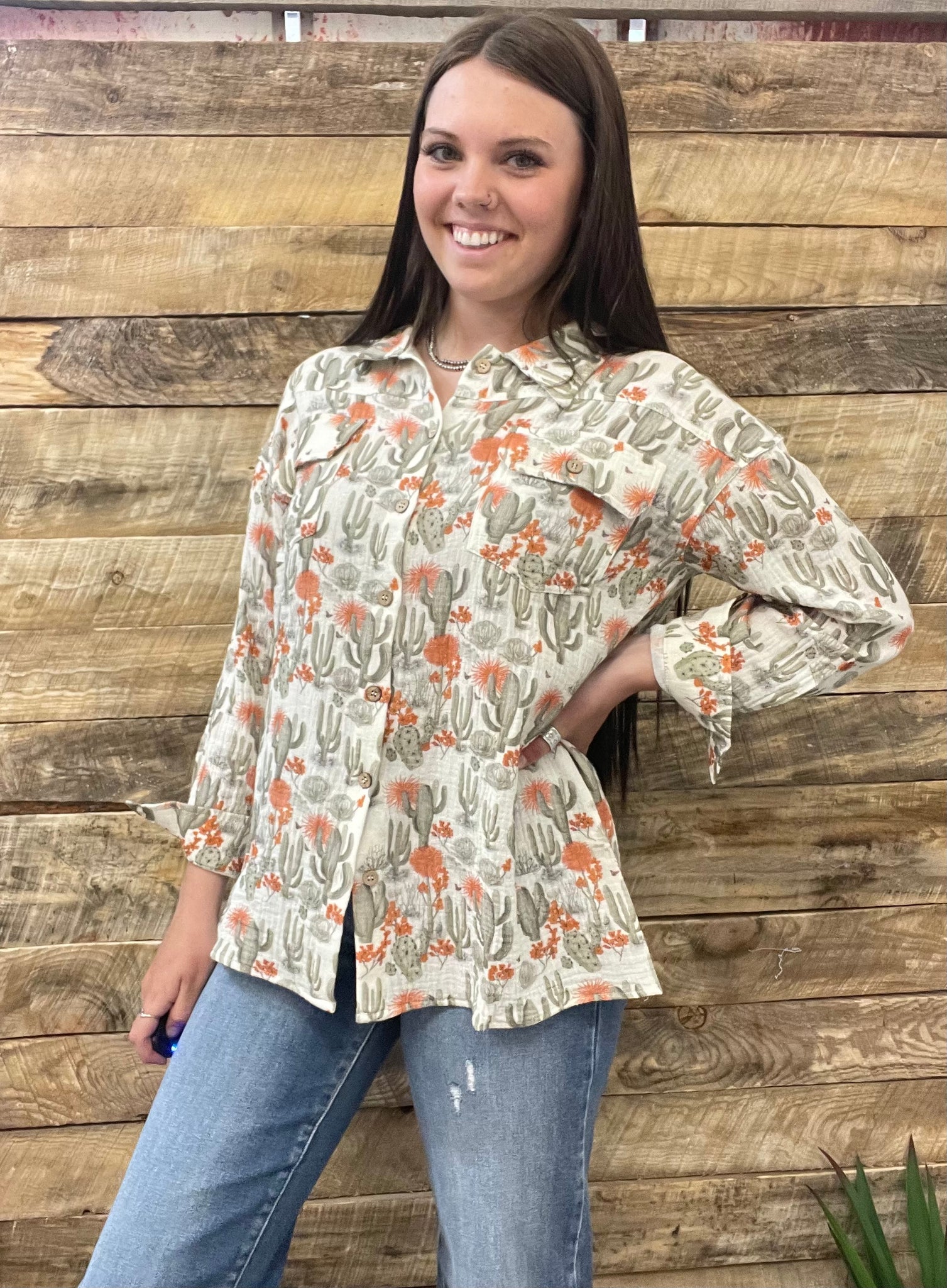 The Cactus Gauze Top Cardigan Jacket