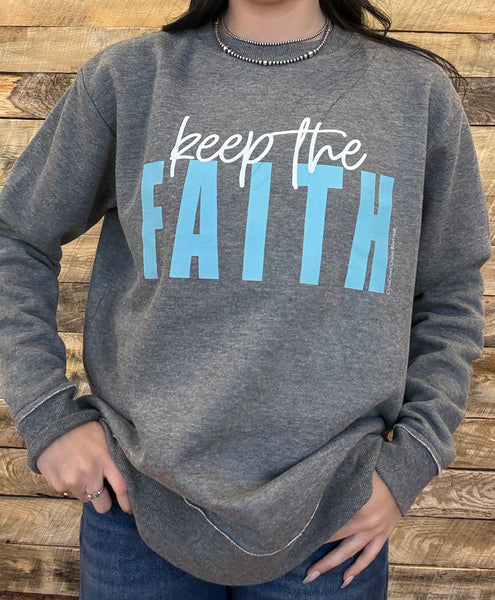 The Keep The Faith Perfect Cut Heathered Grey Sweatshirt