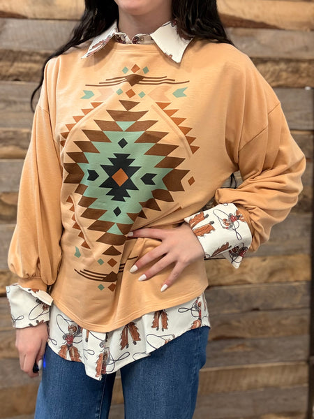 The Aztec Light Mocha Sweatshirt