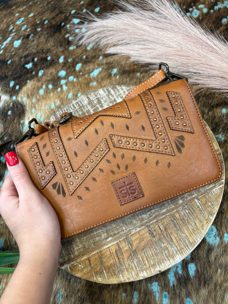 The Way Far Leather Famous Evie Organizer Wallet Crossbody Purse