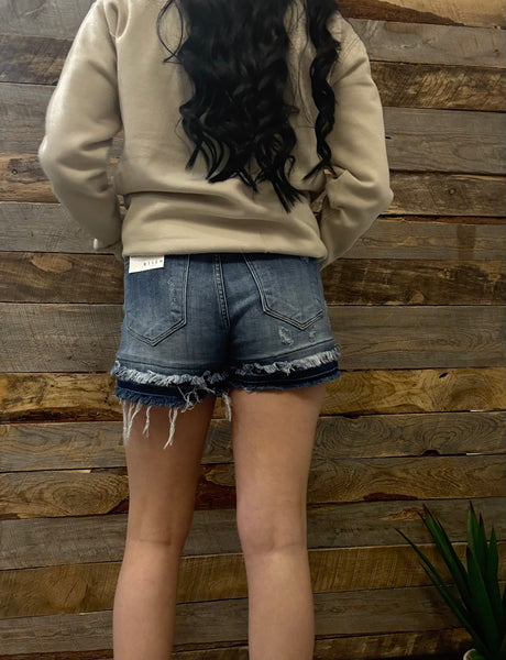 The Kayla High Rise Medium Jean Shorts