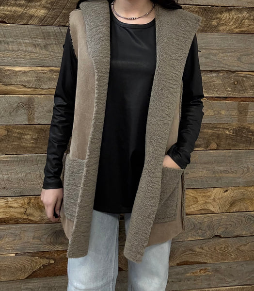 The Walk Up Front Mocha Grey Vest
