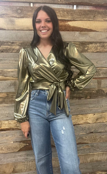 The Fake Gold Bow Top