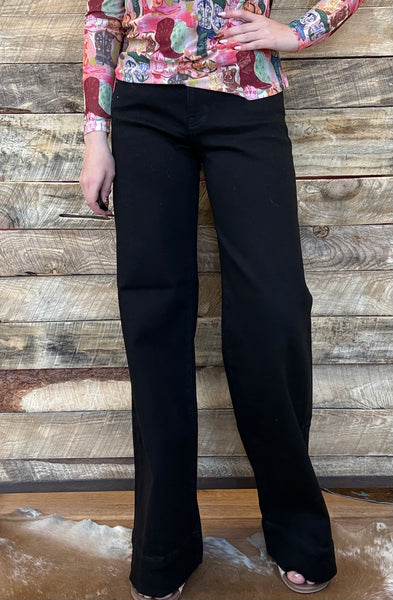 The Oaklyn Black High Rise Ankle Wide Jean