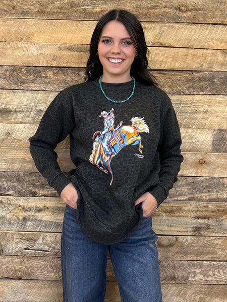 The CrissCross Chaos Bronc Leopard Sweatshirt