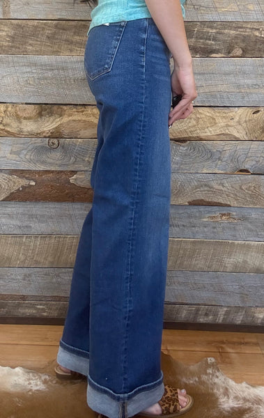The Lisa Tummy Control High Rise Cuffed Wide Jeans