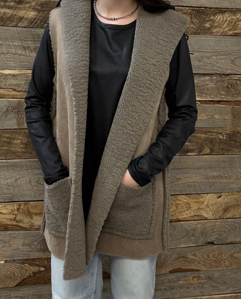 The Walk Up Front Mocha Grey Vest