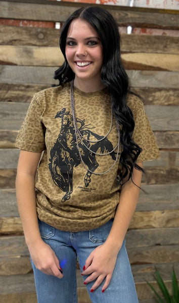 The Black Bronc Leopard Tee
