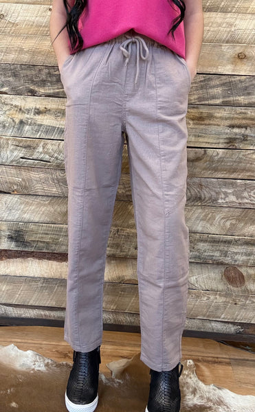 The Pretty Days Linen Rosey Brown Pants