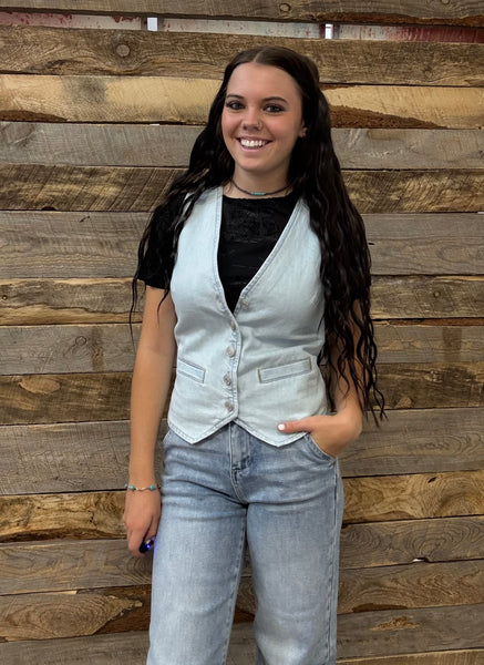 The Follow It Light Denim Vest