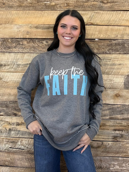 The Keep The Faith Perfect Cut Heathered Grey Sweatshirt