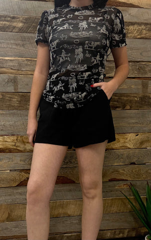 The Linen Black Shorts
