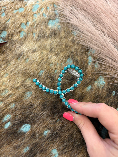 The Turquoise Bead Mini Claw Clip