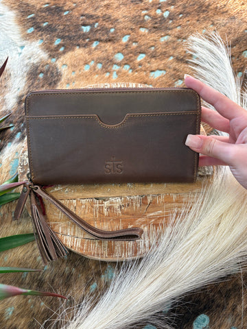The Chocolate Leather Basic Wristlet Wallet