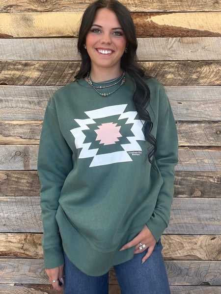 The Aztec Sweatshirt Perfect Cut Basil Sweatshirt